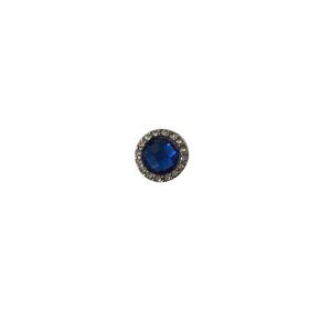 European Silver‎ Plated Charm Bead With Blue Crystal Accent Jewelry